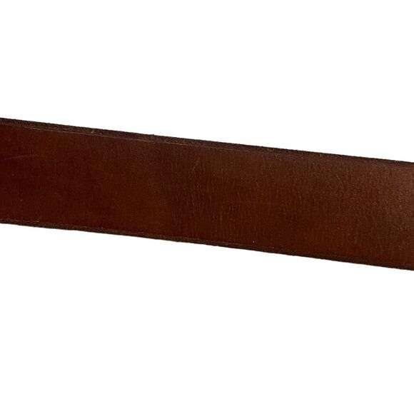 Million Wishes Brown Leather Gold-tone Ornate Detachable Buckle Belt Size L(42”) - Picture 13 of 16